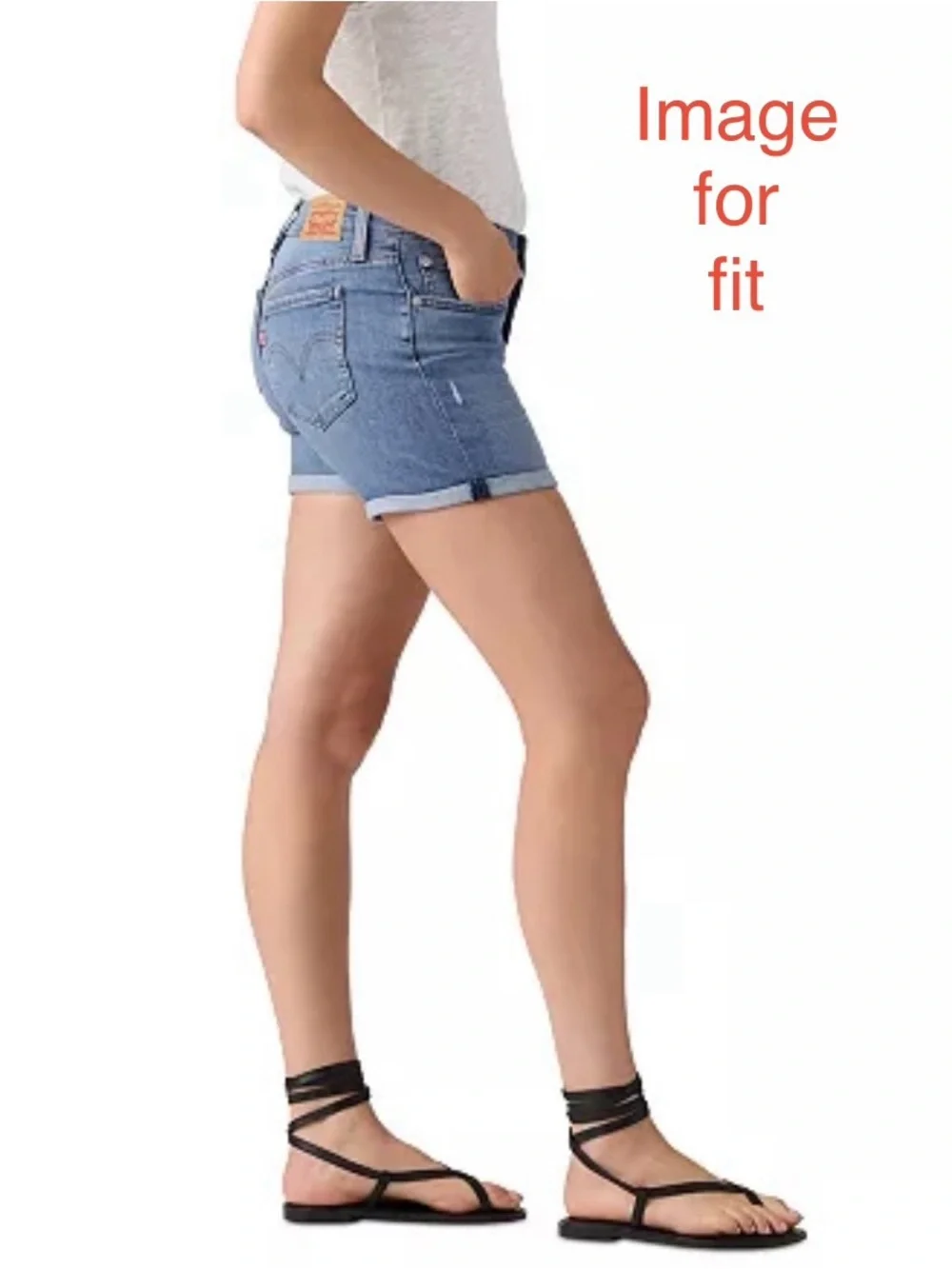 LEVI’S Mid-Length/Mid-Rise Distressed Denim Shorts